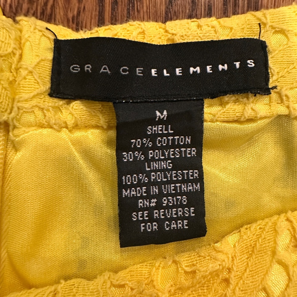 Grace Elements Yellow Lace A-Line Skirt - Picture 4 of 5